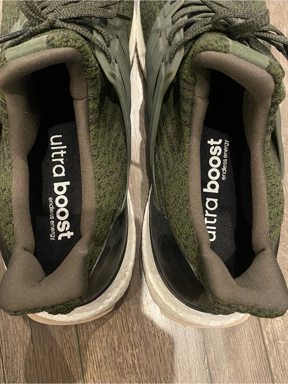 Adidas Ultra Boost Forest Green Running Shoes - Picture 5 of 6
